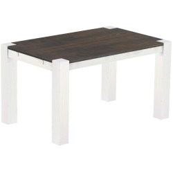 Esstisch 140x90 Rio Kanto Granitgrau Weiss massiver Pinien Holztisch - vorgerichtet für Ansteckplatten - Tisch ausziehbar
