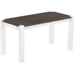 Esstisch 150x73 Rio Kanto Granitgrau Weiss massiver Pinien Holztisch - vorgerichtet für Ansteckplatten - Tisch ausziehbar