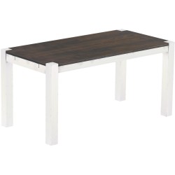 Esstisch 160x80 Rio Kanto Granitgrau Weiss massiver Pinien Holztisch - vorgerichtet für Ansteckplatten - Tisch ausziehbar