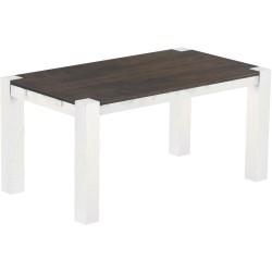 Esstisch 160x90 Rio Kanto Granitgrau Weiss massiver Pinien Holztisch - vorgerichtet für Ansteckplatten - Tisch ausziehbar