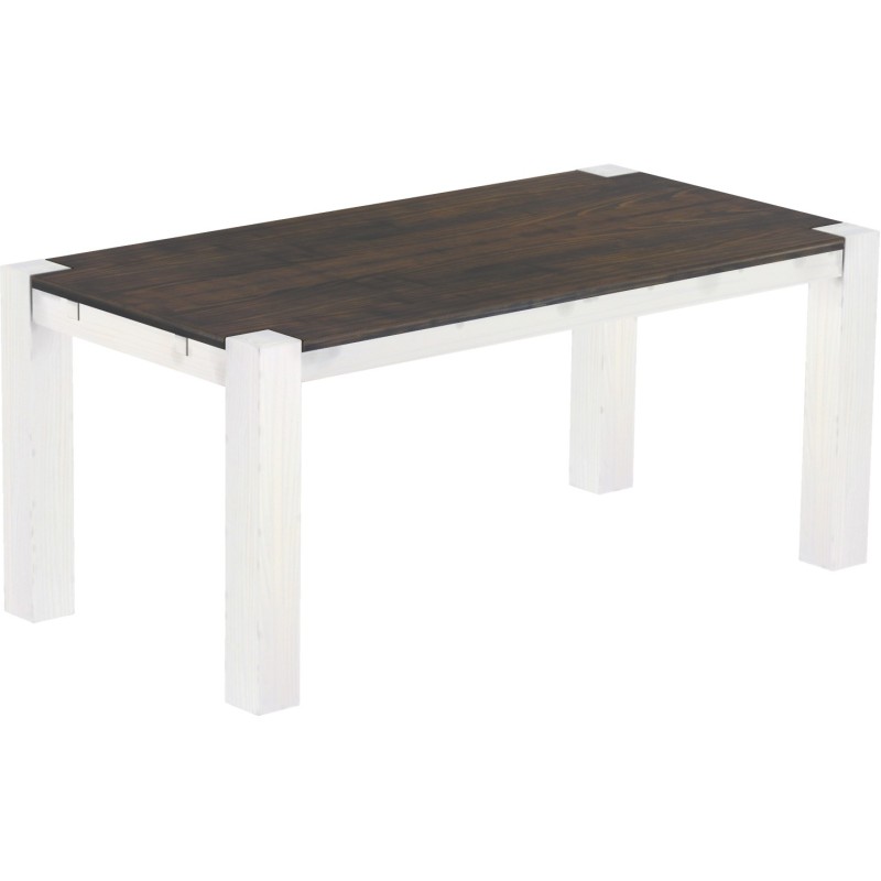 Esstisch 180x90 Rio Kanto Granitgrau Weiss massiver Pinien Holztisch - vorgerichtet für Ansteckplatten - Tisch ausziehbar