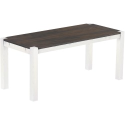Esstisch 180x80 Rio Kanto Granitgrau Weiss massiver Pinien Holztisch - vorgerichtet für Ansteckplatten - Tisch ausziehbar
