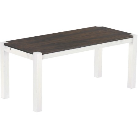Esstisch 180x80 Rio Kanto Granitgrau Weiss massiver Pinien Holztisch - vorgerichtet für Ansteckplatten - Tisch ausziehbar