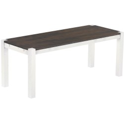 Esstisch 200x80 Rio Kanto Granitgrau Weiss massiver Pinien Holztisch - vorgerichtet für Ansteckplatten - Tisch ausziehbar