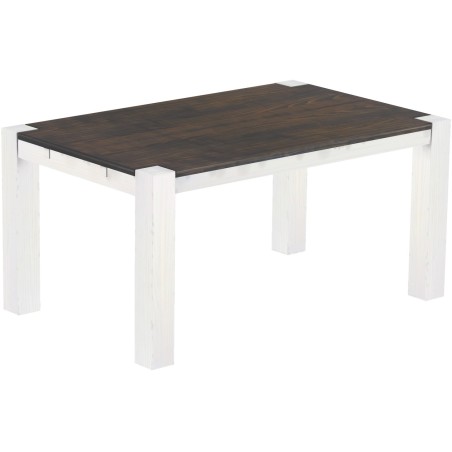 Esstisch 160x100 Rio Kanto Granitgrau Weiss massiver Pinien Holztisch - vorgerichtet für Ansteckplatten - Tisch ausziehbar