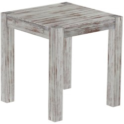 Esstisch 73x73 Rio Kanto Shabby Nussbaum massiver Pinien Holztisch - vorgerichtet für Ansteckplatten - Tisch ausziehbar
