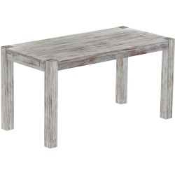 Esstisch 150x73 Rio Kanto Shabby Nussbaum massiver Pinien Holztisch - vorgerichtet für Ansteckplatten - Tisch ausziehbar