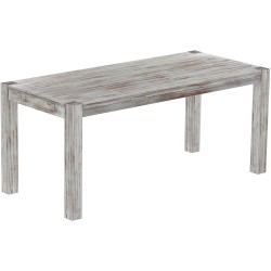 Esstisch 180x80 Rio Kanto Shabby Nussbaum massiver Pinien Holztisch - vorgerichtet für Ansteckplatten - Tisch ausziehbar