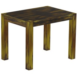 Esstisch 100x73 Rio Kanto Goldmix massiver Pinien Holztisch - vorgerichtet für Ansteckplatten - Tisch ausziehbar