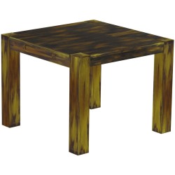 Esstisch 100x100 Rio Kanto Goldmix massiver Pinien Holztisch - vorgerichtet für Ansteckplatten - Tisch ausziehbar
