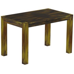 Esstisch 120x73 Rio Kanto Goldmix massiver Pinien Holztisch - vorgerichtet für Ansteckplatten - Tisch ausziehbar