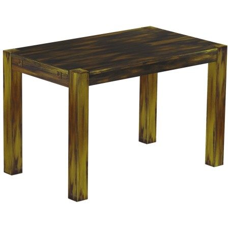 Esstisch 120x73 Rio Kanto Goldmix massiver Pinien Holztisch - vorgerichtet für Ansteckplatten - Tisch ausziehbar