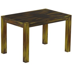 Esstisch 120x80 Rio Kanto Goldmix massiver Pinien Holztisch - vorgerichtet für Ansteckplatten - Tisch ausziehbar