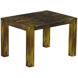 Esstisch 120x90 Rio Kanto Goldmix massiver Pinien Holztisch - vorgerichtet für Ansteckplatten - Tisch ausziehbar