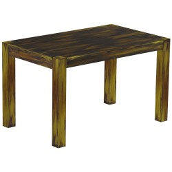 Esstisch 130x80 Rio Kanto Goldmix massiver Pinien Holztisch - vorgerichtet für Ansteckplatten - Tisch ausziehbar