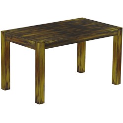 Esstisch 140x80 Rio Kanto Goldmix massiver Pinien Holztisch - vorgerichtet für Ansteckplatten - Tisch ausziehbar