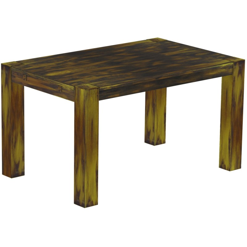 Esstisch 140x90 Rio Kanto Goldmix massiver Pinien Holztisch - vorgerichtet für Ansteckplatten - Tisch ausziehbar