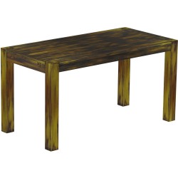 Esstisch 150x73 Rio Kanto Goldmix massiver Pinien Holztisch - vorgerichtet für Ansteckplatten - Tisch ausziehbar