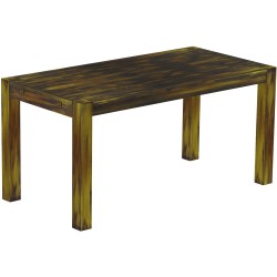 Esstisch 160x80 Rio Kanto Goldmix massiver Pinien Holztisch - vorgerichtet für Ansteckplatten - Tisch ausziehbar