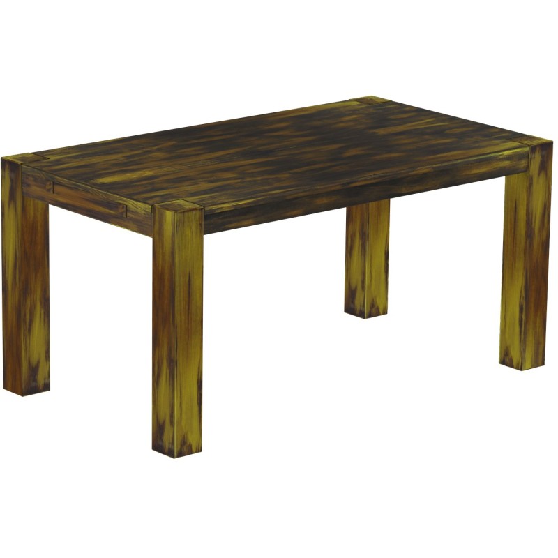 Esstisch 160x90 Rio Kanto Goldmix massiver Pinien Holztisch - vorgerichtet für Ansteckplatten - Tisch ausziehbar
