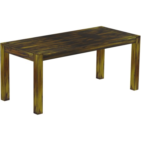Esstisch 180x80 Rio Kanto Goldmix massiver Pinien Holztisch - vorgerichtet für Ansteckplatten - Tisch ausziehbar