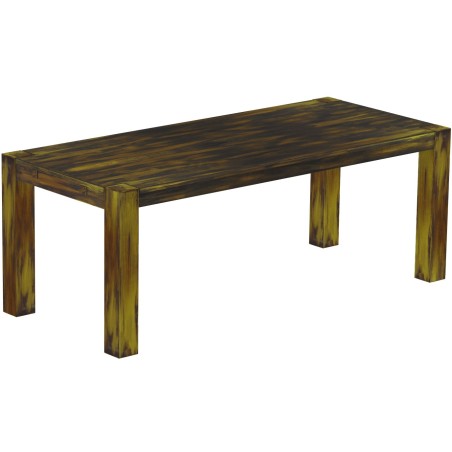 Esstisch 208x90 Rio Kanto Goldmix massiver Pinien Holztisch - vorgerichtet für Ansteckplatten - Tisch ausziehbar