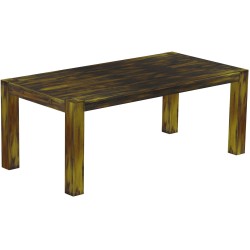 Esstisch 200x100 Rio Kanto Goldmix massiver Pinien Holztisch - vorgerichtet für Ansteckplatten - Tisch ausziehbar