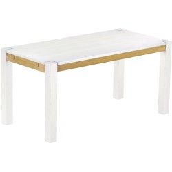 Esstisch 160x80 Rio Kanto Snow Brasil massiver Pinien Holztisch - vorgerichtet für Ansteckplatten - Tisch ausziehbar