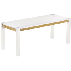 Esstisch 200x80 Rio Kanto Snow Brasil massiver Pinien Holztisch - vorgerichtet für Ansteckplatten - Tisch ausziehbar