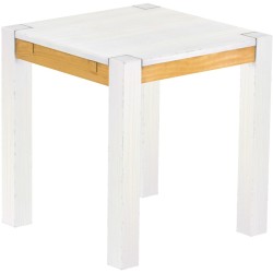 Esstisch 73x73 Rio Kanto Snow Honig massiver Pinien Holztisch - vorgerichtet für Ansteckplatten - Tisch ausziehbar