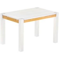 Esstisch 120x80 Rio Kanto Snow Honig massiver Pinien Holztisch - vorgerichtet für Ansteckplatten - Tisch ausziehbar