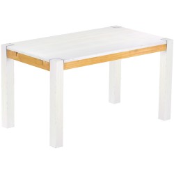 Esstisch 140x80 Rio Kanto Snow Honig massiver Pinien Holztisch - vorgerichtet für Ansteckplatten - Tisch ausziehbar