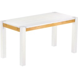 Esstisch 150x73 Rio Kanto Snow Honig massiver Pinien Holztisch - vorgerichtet für Ansteckplatten - Tisch ausziehbar