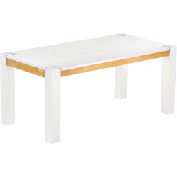 Esstisch 180x90 Rio Kanto Snow Honig massiver Pinien Holztisch - vorgerichtet für Ansteckplatten - Tisch ausziehbar