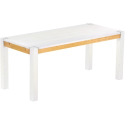 Esstisch 180x80 Rio Kanto Snow Honig massiver Pinien Holztisch - vorgerichtet für Ansteckplatten - Tisch ausziehbar