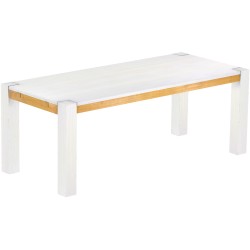 Esstisch 208x90 Rio Kanto Snow Honig massiver Pinien Holztisch - vorgerichtet für Ansteckplatten - Tisch ausziehbar
