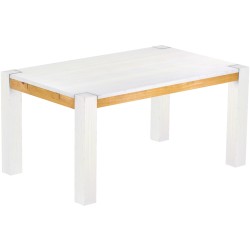 Esstisch 160x100 Rio Kanto Snow Honig massiver Pinien Holztisch - vorgerichtet für Ansteckplatten - Tisch ausziehbar