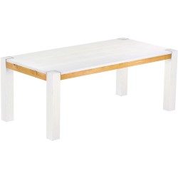 Esstisch 200x100 Rio Kanto Snow Honig massiver Pinien Holztisch - vorgerichtet für Ansteckplatten - Tisch ausziehbar