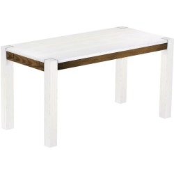 Esstisch 150x73 Rio Kanto Snow Eiche massiver Pinien Holztisch - vorgerichtet für Ansteckplatten - Tisch ausziehbar