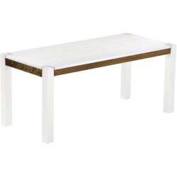 Esstisch 180x80 Rio Kanto Snow Eiche massiver Pinien Holztisch - vorgerichtet für Ansteckplatten - Tisch ausziehbar