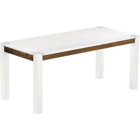 Esstisch 180x80 Rio Kanto Snow Eiche massiver Pinien Holztisch - vorgerichtet für Ansteckplatten - Tisch ausziehbar