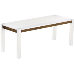 Esstisch 200x80 Rio Kanto Snow Eiche massiver Pinien Holztisch - vorgerichtet für Ansteckplatten - Tisch ausziehbar
