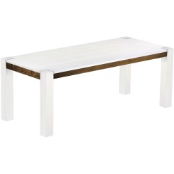 Esstisch 208x90 Rio Kanto Snow Eiche massiver Pinien Holztisch - vorgerichtet für Ansteckplatten - Tisch ausziehbar