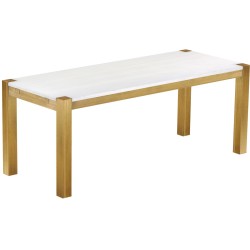 Esstisch 200x80 Rio Kanto Brasil Platte weiss massiver Pinien Holztisch - vorgerichtet für Ansteckplatten - Tisch ausziehbar