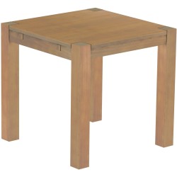 Esstisch 80x80 Rio Kanto Eiche natur massiver Pinien Holztisch - vorgerichtet für Ansteckplatten - Tisch ausziehbar