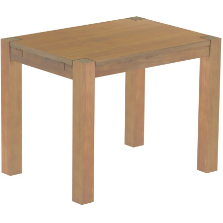 Esstisch 100x73 Rio Kanto Eiche natur massiver Pinien Holztisch - vorgerichtet für Ansteckplatten - Tisch ausziehbar