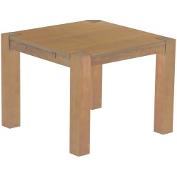 Esstisch 100x100 Rio Kanto Eiche natur massiver Pinien Holztisch - vorgerichtet für Ansteckplatten - Tisch ausziehbar