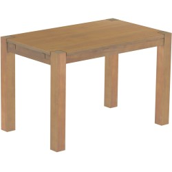Esstisch 120x73 Rio Kanto Eiche natur massiver Pinien Holztisch - vorgerichtet für Ansteckplatten - Tisch ausziehbar