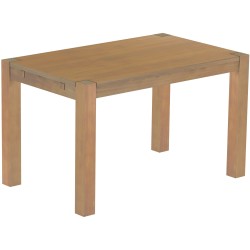 Esstisch 130x80 Rio Kanto Eiche natur massiver Pinien Holztisch - vorgerichtet für Ansteckplatten - Tisch ausziehbar