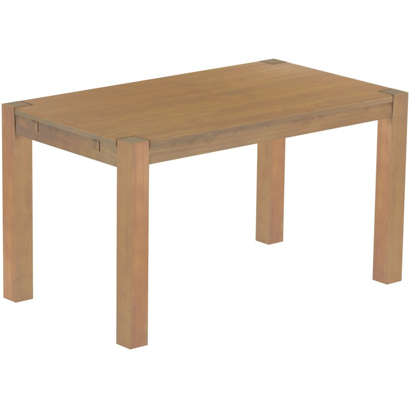 Esstisch 140x80 Rio Kanto Eiche natur massiver Pinien Holztisch - vorgerichtet für Ansteckplatten - Tisch ausziehbar